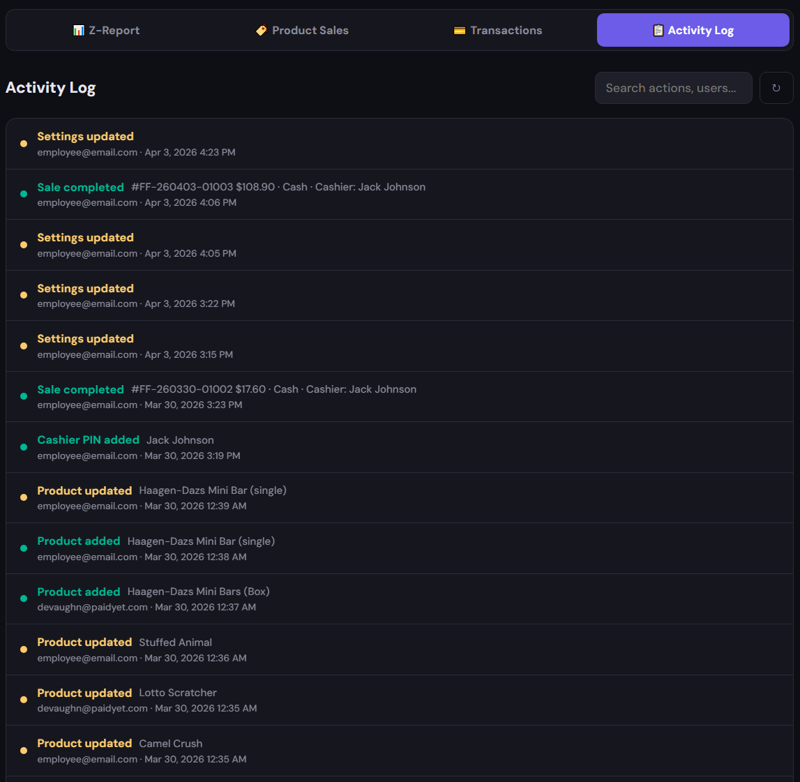Searchable Audit Log